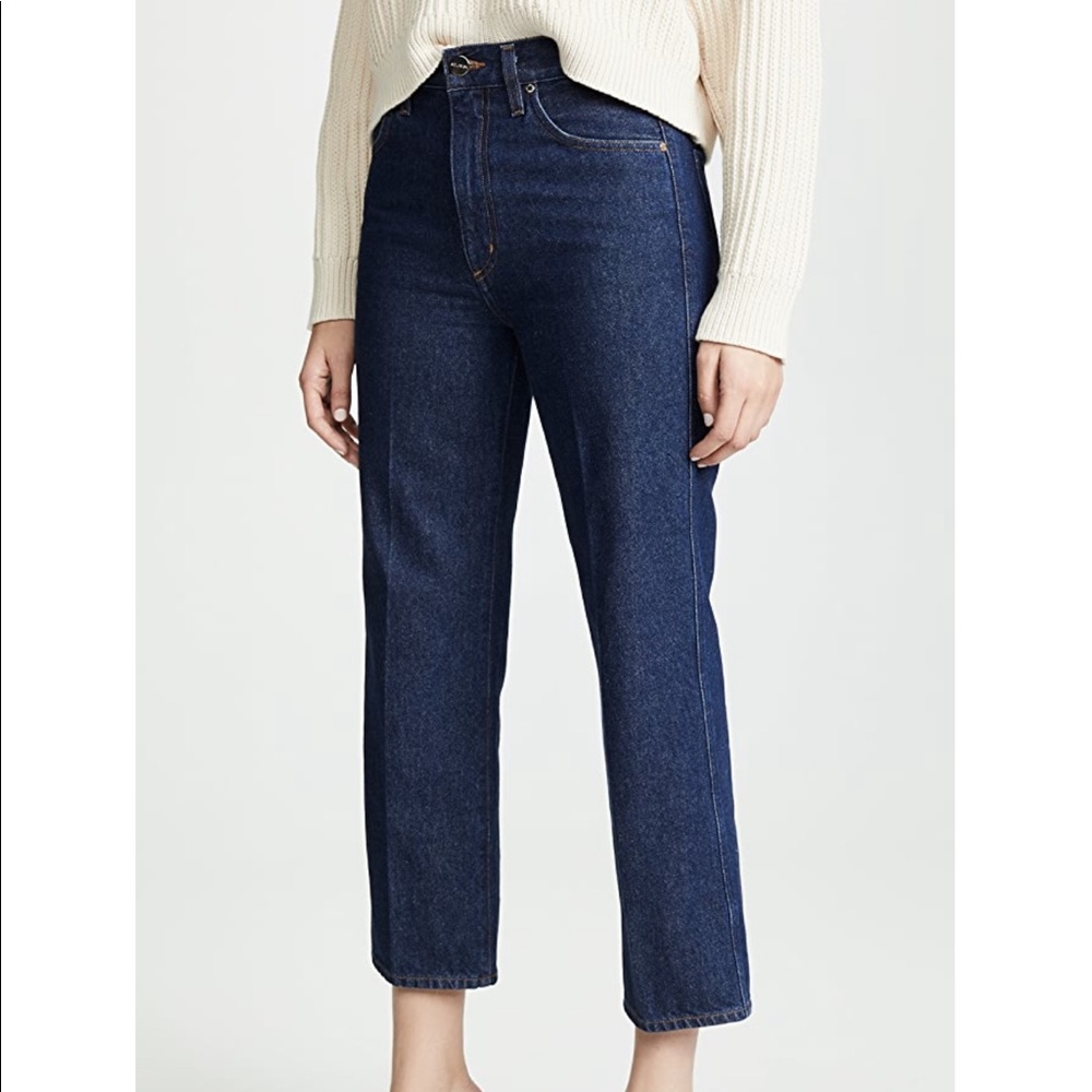 NWT GOLDSIGN The A Jean High Rise Denim Burn 24